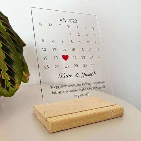Calendar Anniversary Acrylic Plaque