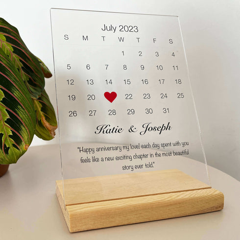 Calendar Anniversary Acrylic Plaque