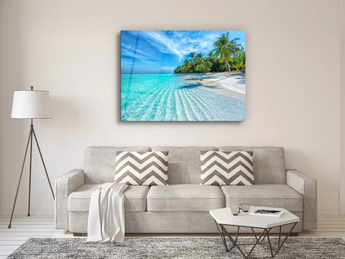 Sea Glass Wall Art Ocean Glass Wall Art Tempered Large Glass Wall Art Housewarming Gift Sea Glass Art Printing Seascape Wall Art