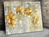 Golden Flowers Glass Wall Art Large Wall Decor Housewarming Gift Glass Art Modern Tempered Glass